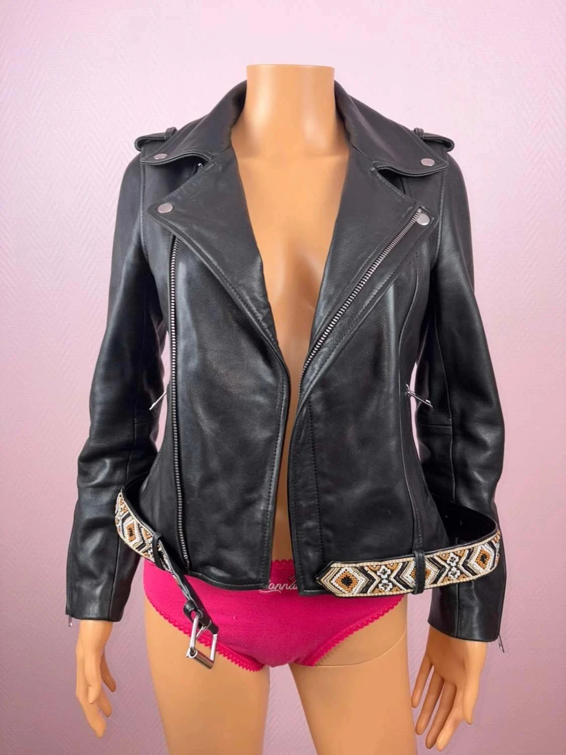Chaqueta de cuero Maje talla 36 sin usar – photo 7